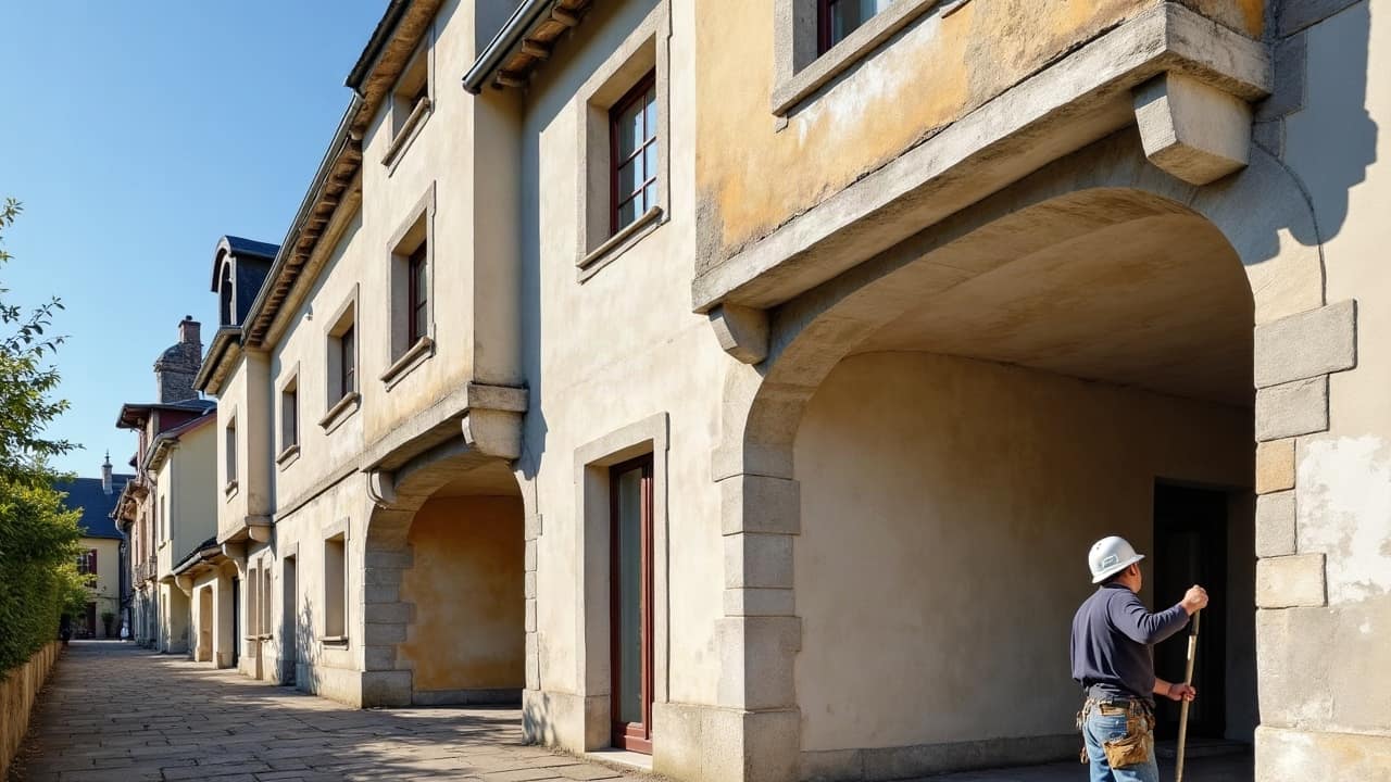 Échafaudage et accès chantier : les contraintes d'une réfection de toiture en centre ancien