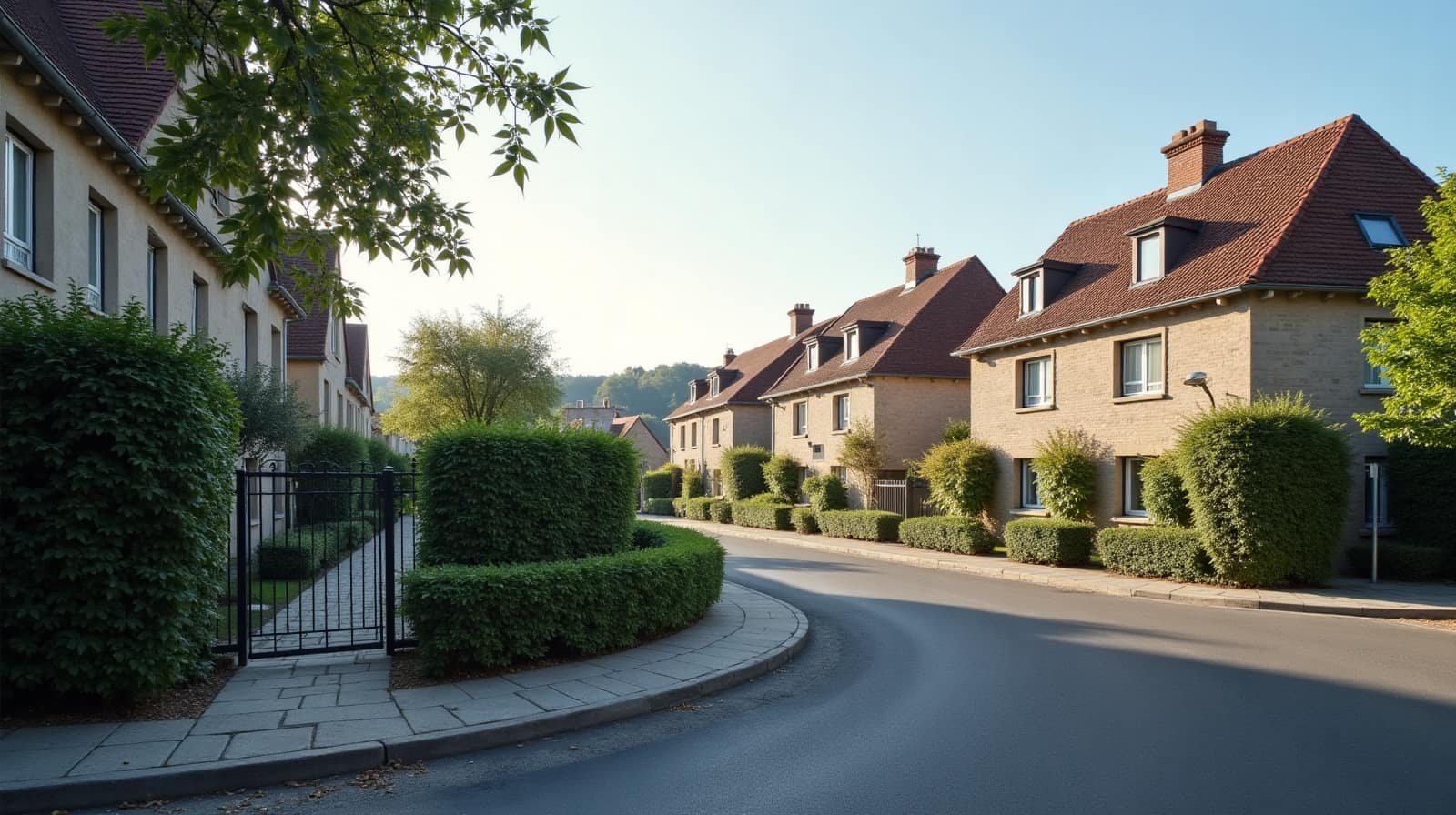 Toitures rapprochées de maisons individuelles à La Chapelle-Saint-Ursin